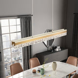 BAMDECOR A122 Nordic Long Dual Linear Dimmable Acrylic Kitchen Dining Table Pendant Light Minimalist V255-BAM-A122-GOLD-1.2M