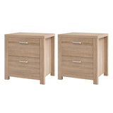 Artiss 2x Bedside Table 2 Drawers - MAXI Pine FURNI-N-MAXI-BS01-WDX2