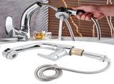 G1/2 Pull Out Bathroom Sink Faucet 360 Degree Rotatable Lift Type Hot and Cold Water Mixer Tap V1294-YM0901-3112200144811