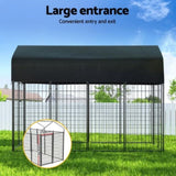 i.Pet Dog Kennel Extra Large House Outdoor Playpen Pet Puppy Metal Backyard PET-DOG-CAGE-250-AB