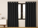 Artiss 2X Blockout Curtains Eyelet 240x230cm Black BC-MATT-240X230-BK