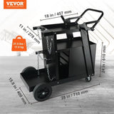 Welding Cart, 2-Tier 4 Drawers Welder Cart with 265 LBS Weight Capacity, Swivel Wheels, Tank Storage V952-ECSTHJTC265LBXFETV0