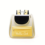 Hello Cat Nylon Pet Backpack, Large Capacity Foldable Travel Carrier with Zipper Closure, Easy V1106-MBB004