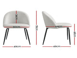 Artiss Dining Chairs Set of 4 Sherpa Boucle White MO-DIN-KJC150-VEL-WHX4