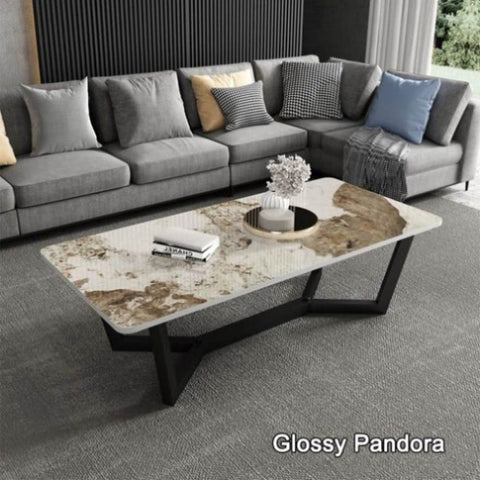 120x60cm Glossy Pandora Minimalist Slate Coffee Table Marble Tea Table Living Room Rectangle V255-GLOSSYPTABLE-COFFEE