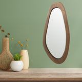 Mid Century Asymmetric Wood Framed Wall Mirror 40x85cm V637-18906MIR