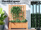 Green Fingers 2X Garden Bed Wooden 64x35x115cm Planter Raised Box Container Trellis GARDEN-WOOD-PANEL-58X2