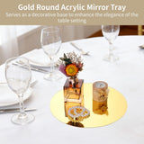 24PCS Gold Round Acrylic Mirror Trays, 9.8" Decorative Circles, Elegant Table Centerpieces, Candle V1369-AZ3-W-08885