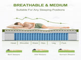 BedStory 34cm King Latex Hybrid Mattress Medium Firm - 5 Zone Pocket Spring Bed for Pressure Relief XFGH-MA-I-PC-34-K-GY