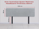 Linen Fabric Queen Bed Deluxe Headboard Bedhead - Stone Grey V63-839581