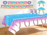 Ice Cream Baseball Theme Party Supplies Set for 10 Guests Includes Plates Cups Forks Napkins V1366-AZ2-W-14738