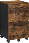 File Cabinet with 2 Drawers Industrial Style for A4 Rustic Brown and Black V178-11536