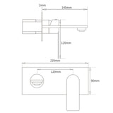 WELS 4.5L/m Chrome Square Wall Mounted Basin Mixer Laundry Faucet Tap Spout Set V1233-KRS301CR