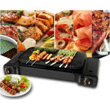 Portable Double Gas Burner Stove Butane Cooker with Non-stick Grill BBQ Plate GASBURNERDOUBLEWITHPLATE