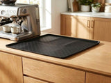 Black Silicone Non- Garbage Can Tray with Honeycomb Design, Corner Fit Protector for Under Trash V1192-AZ-W-31662