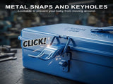 Portable Metal Tool Box with Lock for Home Workshop Tool Storage and Transport, 37 x 16 x 12 cm V1237-ZY-917-009