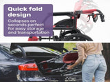 Equipmed Folding Transit Wheelchair, Lightweight Aluminium for Easy Transport, Crimson Red V219-HELWLCEQR41A