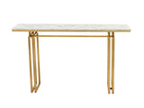 Artiss Console Table Hallway Entryway Table Marble Effect 110CM White & Gold MET-CST-02-MBWH