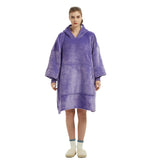 Purple Oversized Wearable Blanket Hoodie - Ultra Soft & Cozy Snuggle Pullover for Adults V888-ELOSUNG33443
