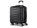Wanderlite 20 Inch Luggage with Zipper Lock Travel Suitcase Carry On Hard Shell Luggage Case Black LUG-ABS-BOS-20-BK