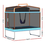 Everfit 6FT Trampoline Kids Rectangle Trampoline w/ Swing Enclosure Safety Net Orange TRAMPO-C-R6-BLOR