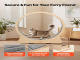 Cat Exercise Wheel, 120cm Wooden Cat Running Wheel for Indoor Cats up to 12.7kg Cats Treadmill with V952-MZMPBJMWSMDB3W6JK001V0