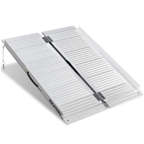 EQUIPMED 91cm Portable Folding Aluminium Access Ramp, 272kg Rated, for Wheelchair, Mobility Scooter, V219-HELRMPEQ09SA