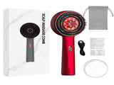 Red Luxury Red-Light Therapy Electric Scalp Massager Comb with Liquid Applicator - 3 Modes Vibration V888-ELOSUNG39272