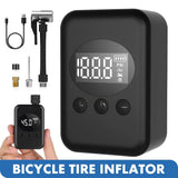Mini Electric Bike Tyre Pump Black 150 PSI with Digital Gauge for Presta and Schrader Valves V178-59147