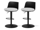 Artiss 2x Bar Stools Kitchen Swivel Gas Lift Counter Dining Chair Curved Black BA-BB-8097C-BKX2
