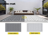 Gardeon Outdoor Rugs 274x366cm Large Carpet Reversible Area Mat PP Dual-Sided Patio Rug OR-9X12FT-OGEE-GY