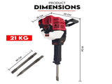 2 Stroke Petrol Demolition Jackhammer Concrete Tile Breaker 52cc Jack Hammer V379-JAKHAMER052001