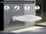 Wall Mounted Folding Shower Seat 440 lbs Load-Bearing ABS Material Bathroom Stool with Stainless V1107-CS-YSZDD