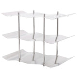 3Tier Stainless Steel Wine Rack Freestanding Wavy Wine Holder Display Shelf Kitchen Accessories V1294-YM0718-3118210012811