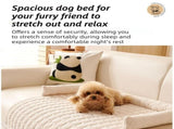 Dark Grey Pet Sofa Protector & Calming Bolster Bed with Cable Knit - 75x75CM Thickened Non Slip V888-ELOSUNG45691