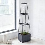 Plastic Planter Box for Balcony Outdoor Garden - Long Flower Pot for Roses, Vegables, and Herbs V1369-AZ3-W-11147