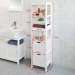 Freestanding Tall Cabinet with Standing Shelves and Drawers V178-84850