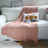 SOGA Pink Textured Knitted Throw Blanket Warm Cozy Woven Cover Couch Bed Sofa Home Decor with BLANKET927