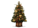 Christabelle 1.2m 4ft Deluxe Mountain Pine Potted Christmas Tree Pre Lit Multi Function LED Art 112_SENDMP4P