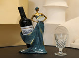 Dancing Girl Figurines Wine Holder Statue Synthetic Resin Wine Bottle Rack Stand for Bar Counter V1294-YM0716-3117220165312