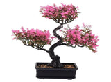 Pink Artificial Bonsai Plastic Fake Potted Plant for Home Decor Living Room Kitchen Office V1369-AZ3-W-15693