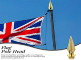 4Pcs Flagpole Finial Topper Golden Plastic Flagpole Head Outdoor Decorative Kit V1192-AZ-W-22648
