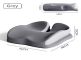 Grey Ergonomic U-Shaped Double-Layer Raised Car Seat Cushion with Breathable Cover and Buckle Straps V888-ELOSUNG55028