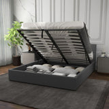 Milano Capri Luxury Gas Lift Bed With Headboard - Grey No.28 - Double ABM-10001605