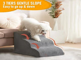 3 Tiers Dog Ramp Non-Slip Pet Steps Cat Stairs Foam Soft Pet Slope Max 40LBS Load for High Beds Sofa V985-3TIERSDOGRAMP