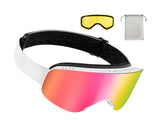Frameless Ski Goggles, Magnet Cylindrical Lens with Pink Revo Coating, OTG Anti fog Snow Goggles for V952-HXJWKBSDCXHJ4LNEU001V0