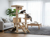 CARLA HOME 141cm Cat Tree Tower for Indoor Cats with Plush Perch, Ladder, Sisal Scratching Posts, LSB-36382