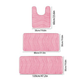 Bathroom Rugs Sets 3 Piece, Absorbent Non-Slip Bath Mat, Super Soft U-Shaped Toilet Rug, Bathroom V1369-AZ3-W-09639