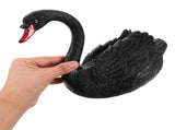 Realistic Floating Swan Sculpture Black Plastic Outdoor Garden Pond Decoration Statue V1369-AZ3-W-18706