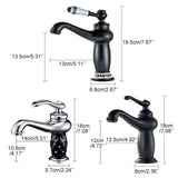 Antique Bronze Basin Faucet Porcelain Handle, Single Lever Deck-Mounted Mixer Tap, Vintage Style V1107-113-85547-SLR